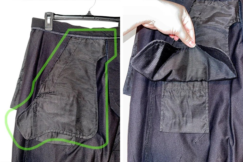 DEEP POCKET –––

Là một thiết kế túi ấn tượng của Acronym mà bạn chỉ có thể cảm nhận dược khi sử dụng. Thường bao gồm 2 phần đáy lớn và đáy nhỏ. 2 đáy cộng với trọng lực sẽ kéo các vật bé như dao bấm, tiền xu, airpod… của mình từ đáy lớn sang đáy nhỏ giúp hạn chế đồ dạc bị rớt ra ngoài khi di chuyển. Bạn củng có thể sử dụng 2 đáy như một công cụ hổ trợ sắp xếp đồ dạc trong túi. Một số thiết kế như P31 hay P23 còn có thêm một túi phụ ẩn bên trong đcó kích thước tương tự túi phone ở đùi bên ngoài.  (Note thêm: Errolson cũng áp dụng thiết kế túi này lên những chiếc quần trong series hợp tác với NikeLab ACG, tuy nhiên đáy nhỏ có phần bé hơn đáy nhỏ của quần Acronym)