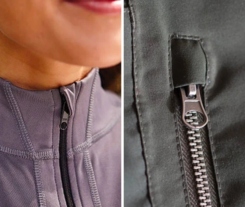 Zip Garage –––

Mảng chất liệu che trên phần đầu của miệng zip giúp giấu đi một phần của khoá kéo khi đóng, giúp giảm ma sát khó chịu cho người mặc (zip trung tâm), hoặc tăng thêm khả năng kháng nước chống thẩm thấu ở khu vực đó.