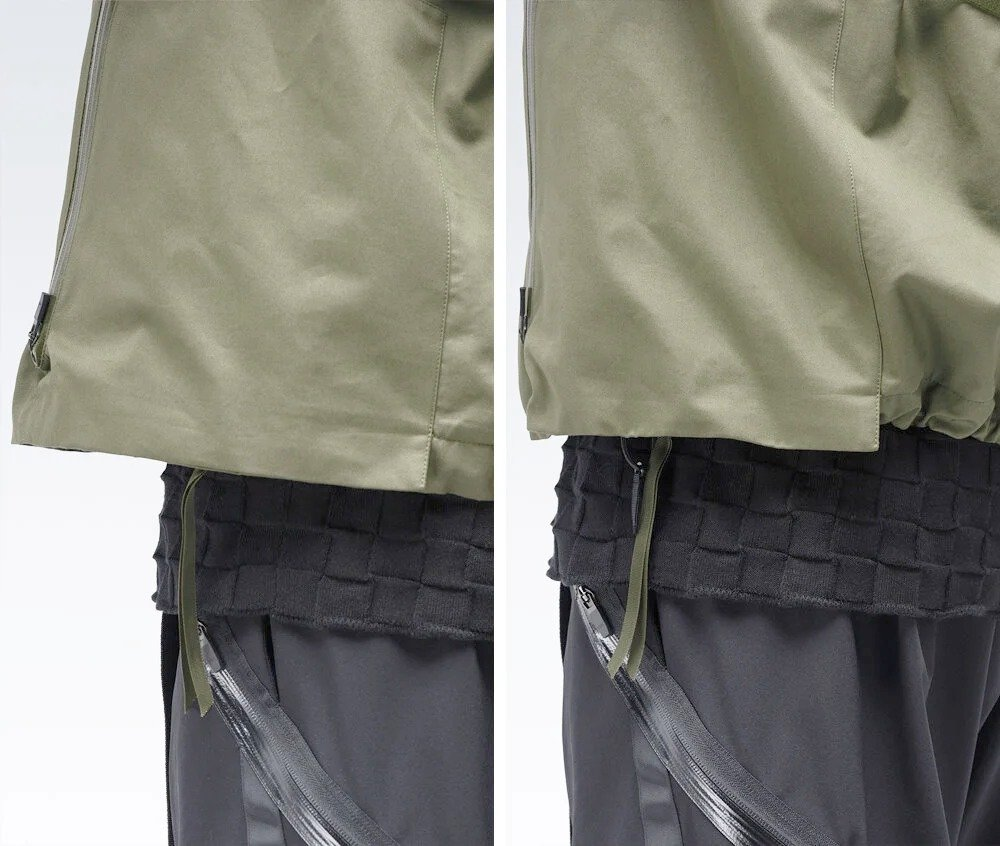 SPEEDLOCK & SHOCKCORD –––

Hệ thống dây thun may ở vạt áo, có tăng đơ giúp giữ yên độ tăng/giảm của dây. Thường đi kèm với một dây webbing bản nhỏ (ShockCord) để giúp việc kéo giữ thuận tiện hơn. 

(Ảnh: Thả dây / Rút dây)